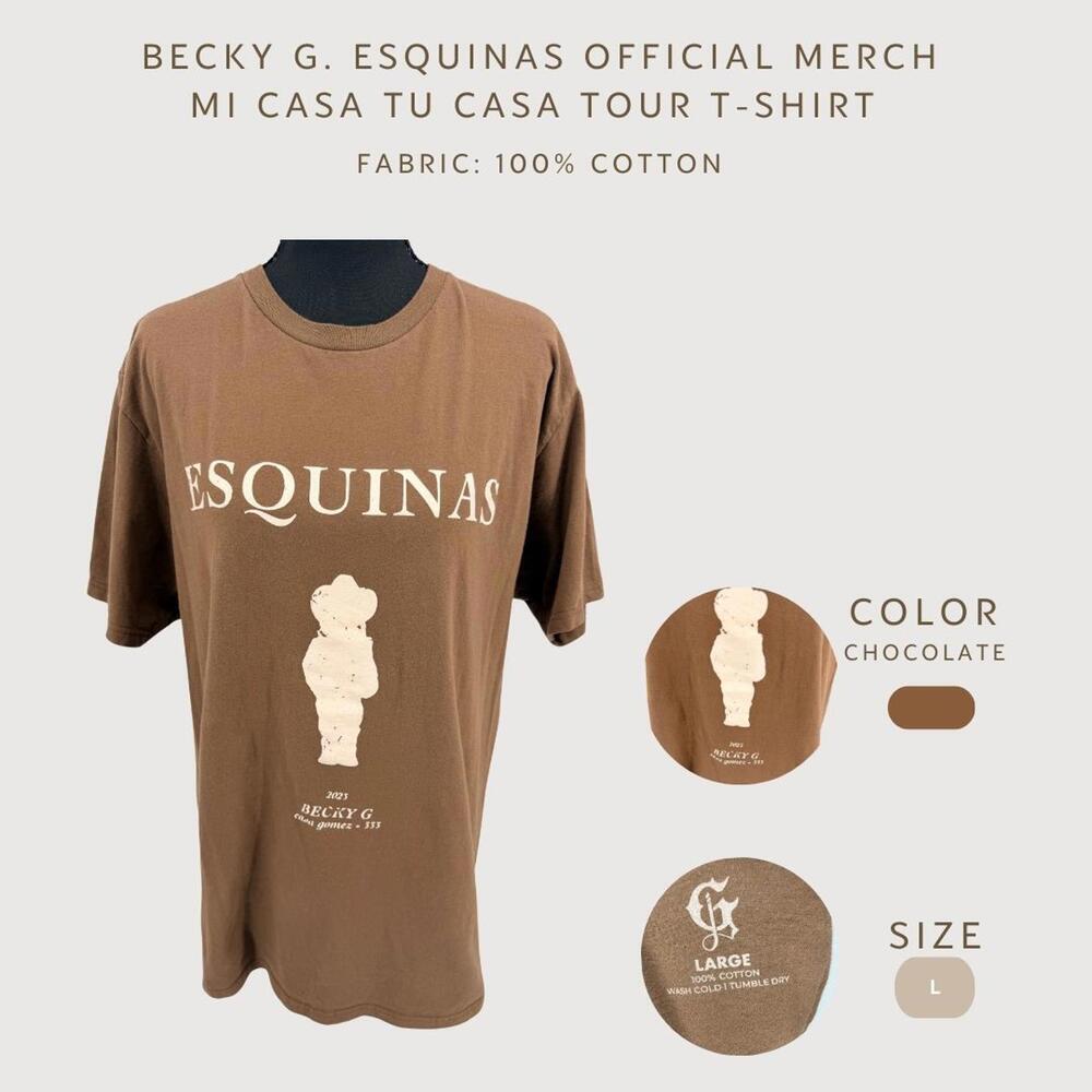 Becky G. Esquinas Mi Casa Tu Casa Tour T-Shirt Size L Official Concert Merch